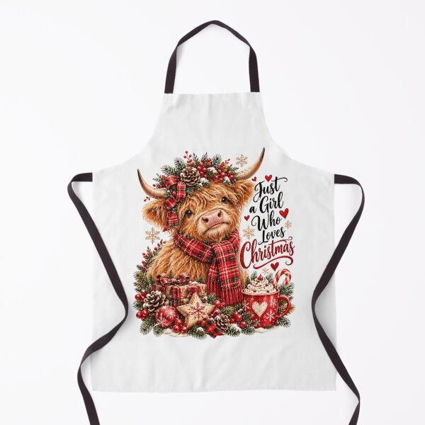 Item preview, Christmas Highland Cow Just a Girl designed and sold by Gapanaart.