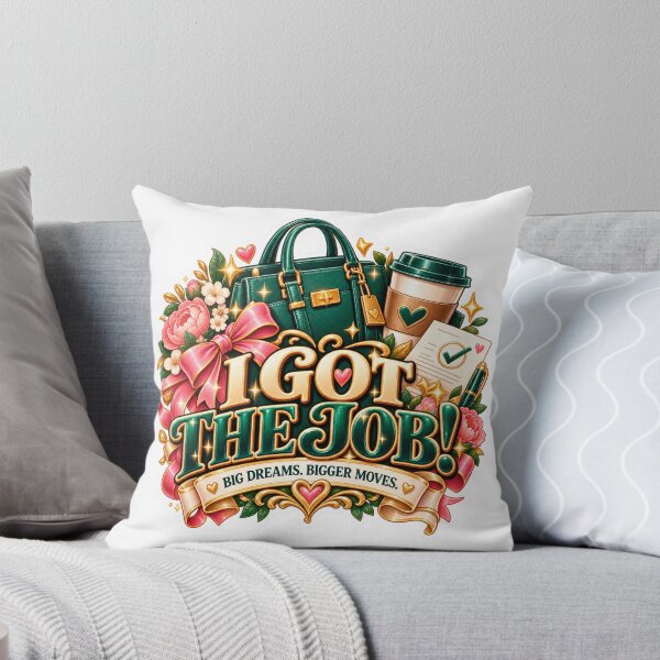Item preview, I Got the Job Sticker – New Job Celebration, Career Success & Emerald Green Gold Aesthetic designed and sold by CoquetteLunaCo.