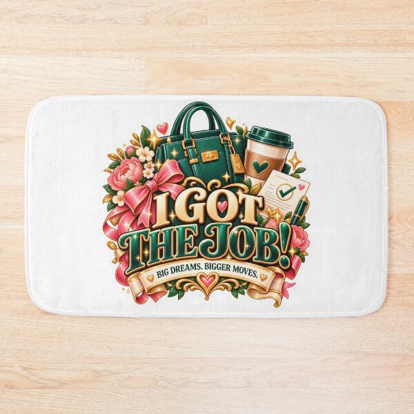 Item preview, I Got the Job Sticker – New Job Celebration, Career Success & Emerald Green Gold Aesthetic designed and sold by CoquetteLunaCo.
