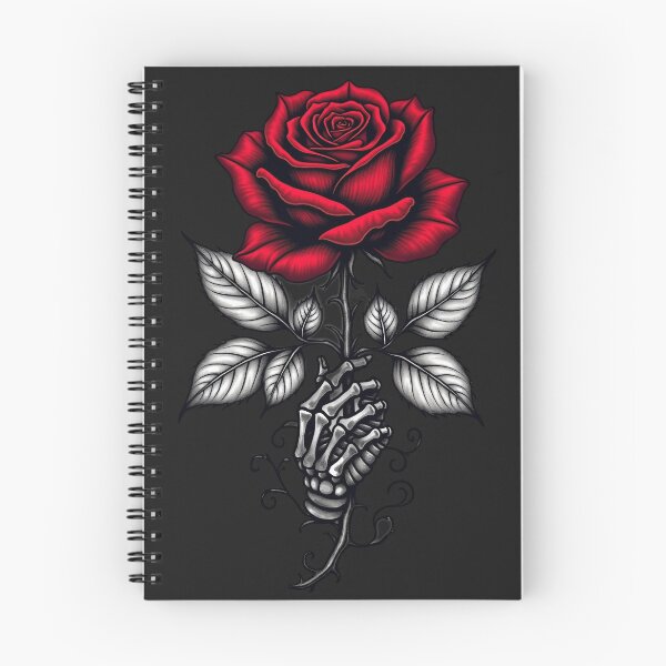 Item preview, Skeleton Hand Holding a Red Rose – Gothic Tattoo RBA-2026-0211-F designed and sold by IdeaSmith.