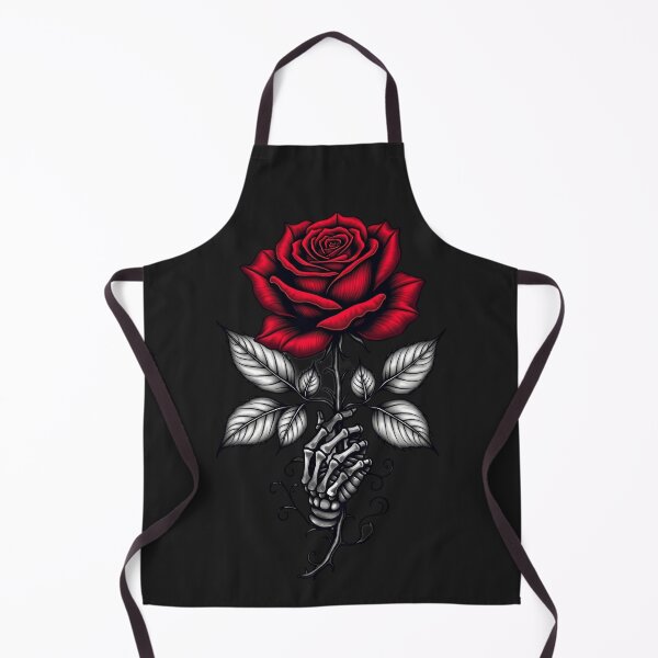 Item preview, Skeleton Hand Holding a Red Rose – Gothic Tattoo RBA-2026-0211-F designed and sold by IdeaSmith.