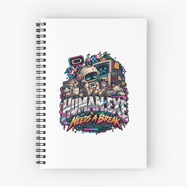 Item preview, Human.exe Needs a Break – Funny Tired Robot & Digital Burnout designed and sold by NarpLTD.