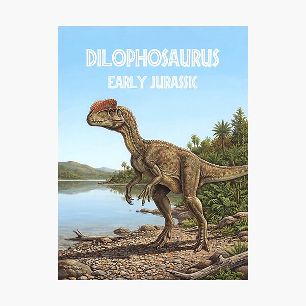 Item preview, Realistic Dilophosaurus Vertical Paleoart VIII designed and sold by Yaremchuk.