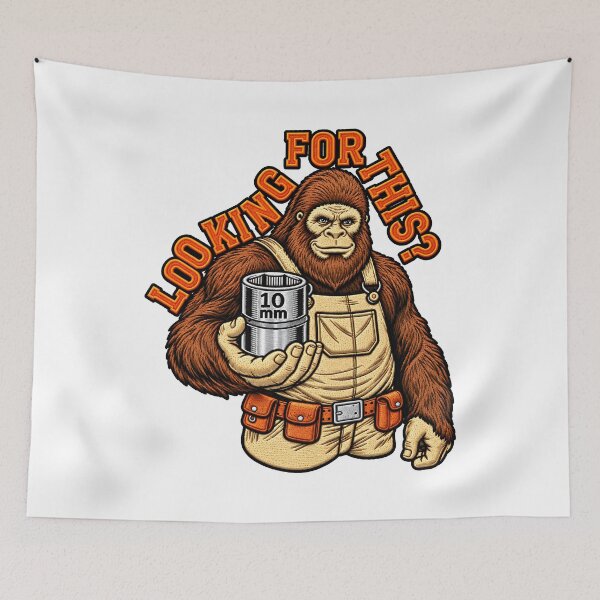 Item preview, Looking For Parts Funny Gorilla Mechanic Vintage Workshop designed and sold by ArtDesignTp.