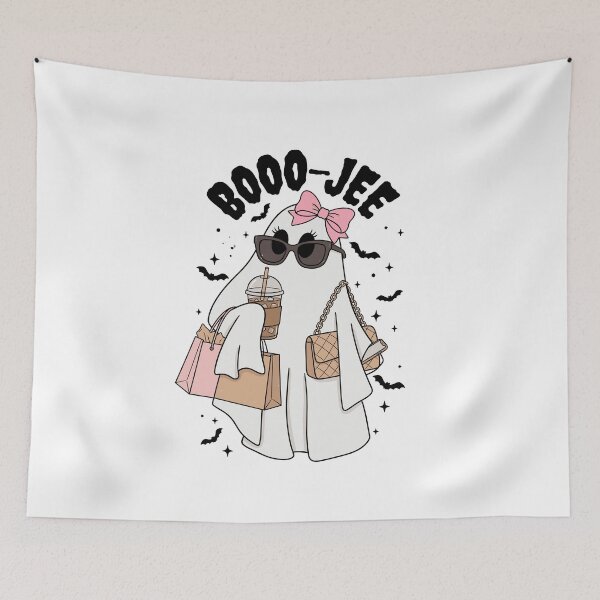Item preview, Cute boujee ghost with iced coffee and shopping bags funny Halloween design designed and sold by Designart68.
