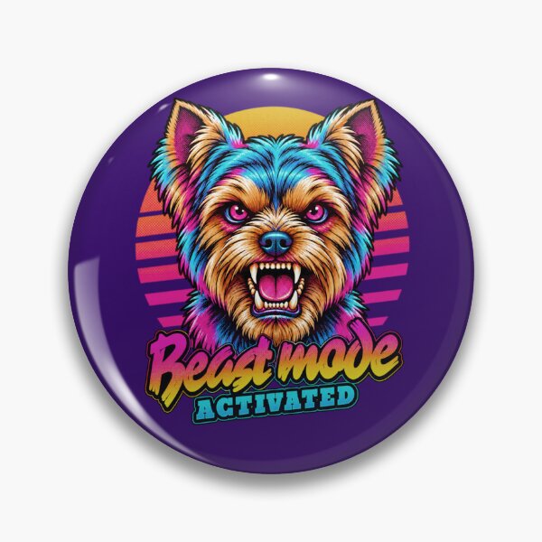 Item preview, Terrier Yorkshire Dog Beast Mode - Neon Cyberpunk Horror designed and sold by PixelsPaws.