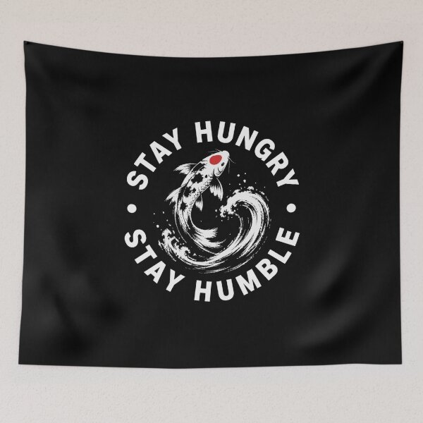 Item preview,  Stay Hungry Stay Humble, Koi Fish Sumi-E Motivational Streetwear designed and sold by Sumi-Pixel.