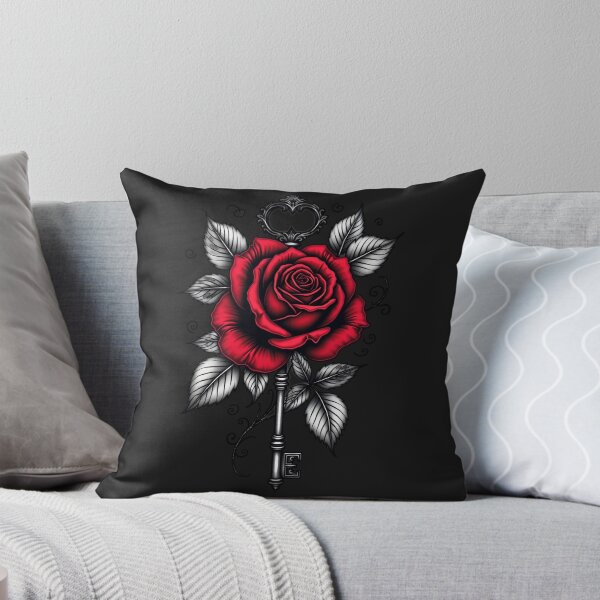 Item preview, Skeleton Key and Red Rose – Gothic Tattoo Art RBA-2026-0210-F designed and sold by IdeaSmith.
