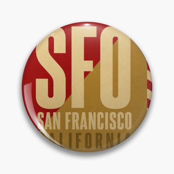 Item preview, SFO Airport Code Luggage Tag – Scarlet Red & Gold Retro Airline Design designed and sold by rootcompass.