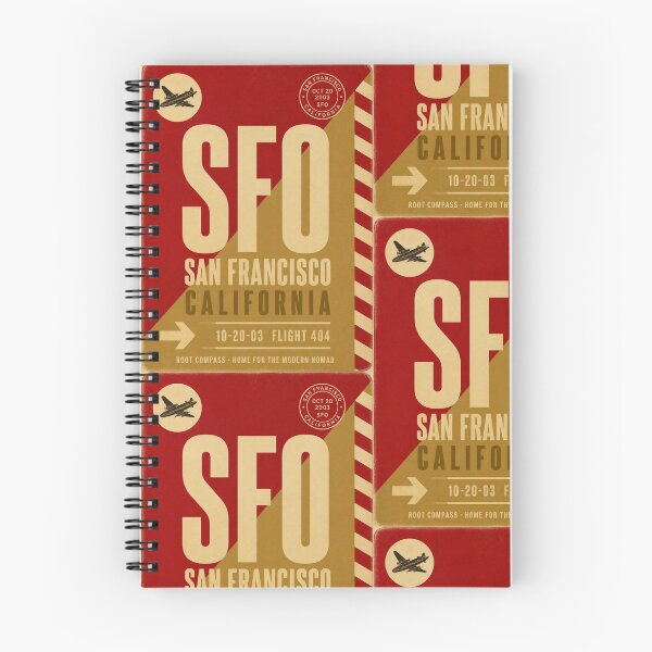 Item preview, SFO Airport Code Luggage Tag – Scarlet Red & Gold Retro Airline Design designed and sold by rootcompass.