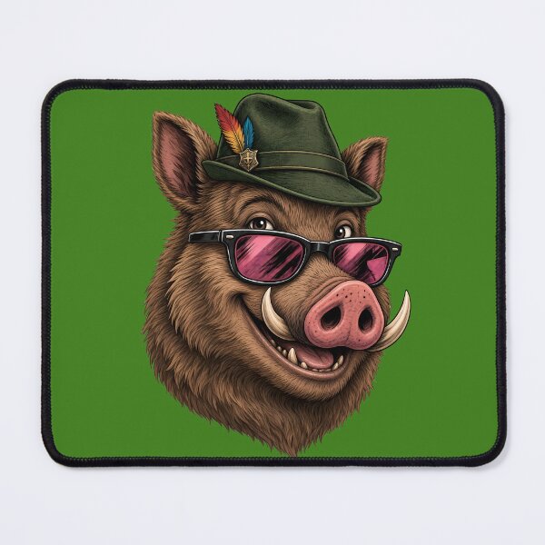 Item preview, Wild boar wearing a forester's hat designed and sold by design-rebell.