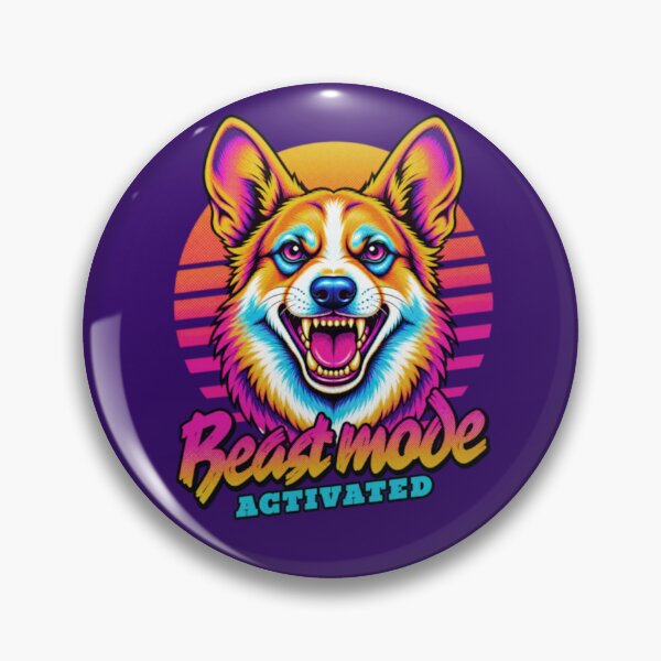Item preview, Corgi Dog Beast Mode - Neon Cyberpunk Horror designed and sold by PixelsPaws.