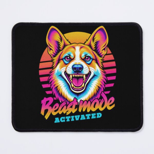 Item preview, Corgi Dog Beast Mode - Neon Cyberpunk Horror designed and sold by PixelsPaws.
