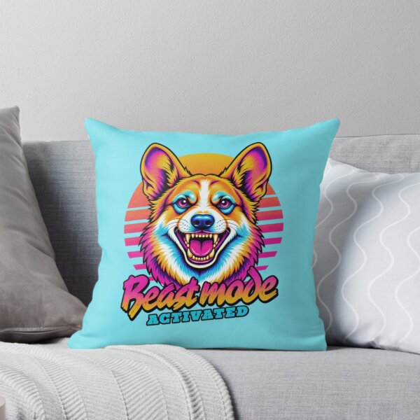 Item preview, Corgi Dog Beast Mode - Neon Cyberpunk Horror designed and sold by PixelsPaws.