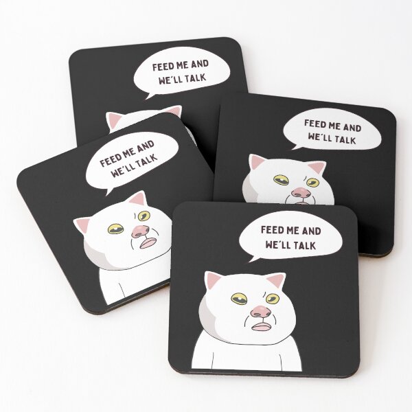 Item preview, Feed Me and We’ll Talk Cat Meme designed and sold by Nol1ytv.