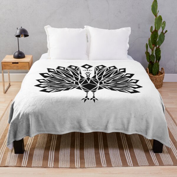 Aperçu de l'œuvre Black Geometric Peacock créée et vendue par Espyr.Art.