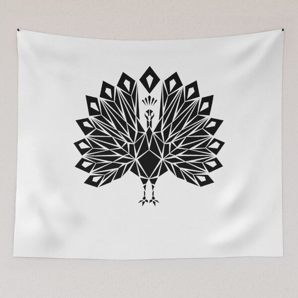 Item preview, Black Geometric Peacock designed and sold by Espyr.Art.