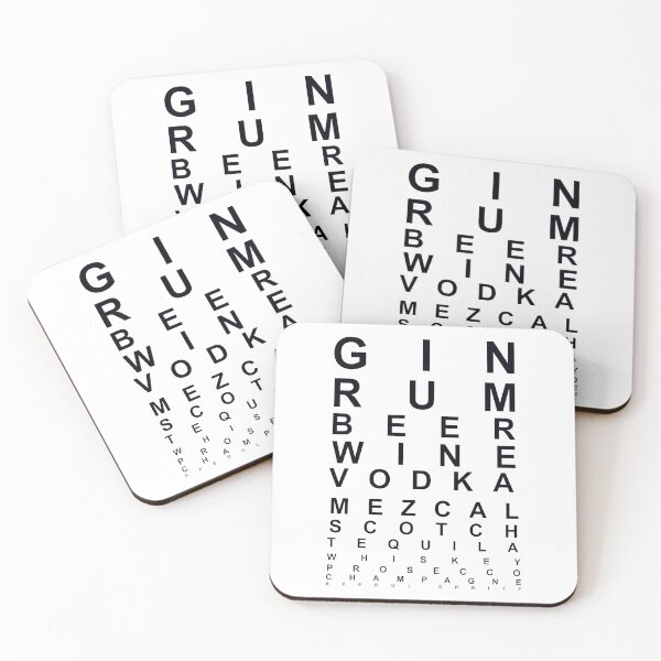 Item preview, alcoholics eye chart designed and sold by Kackos.