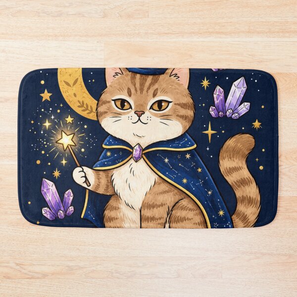 Item preview, Magical Wizard Cat Under the Moon designed and sold by Iampoji.
