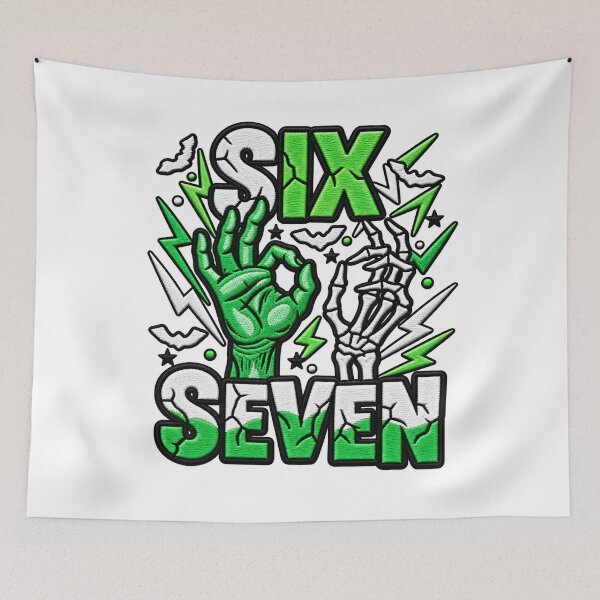 Item preview, Haunted By Six Seven Creepy Halloween Skeleton Joke designed and sold by ArtDesignTp.
