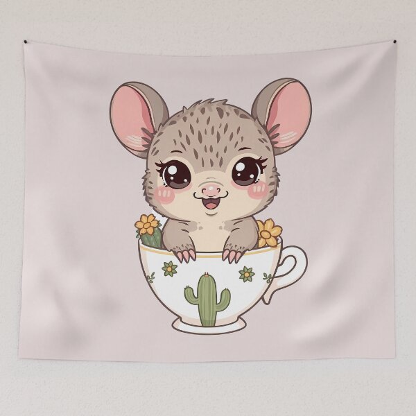 Item preview, Cute Javelina Desert Animal – Kawaii Cactus Teacup designed and sold by Art-Arcade6.