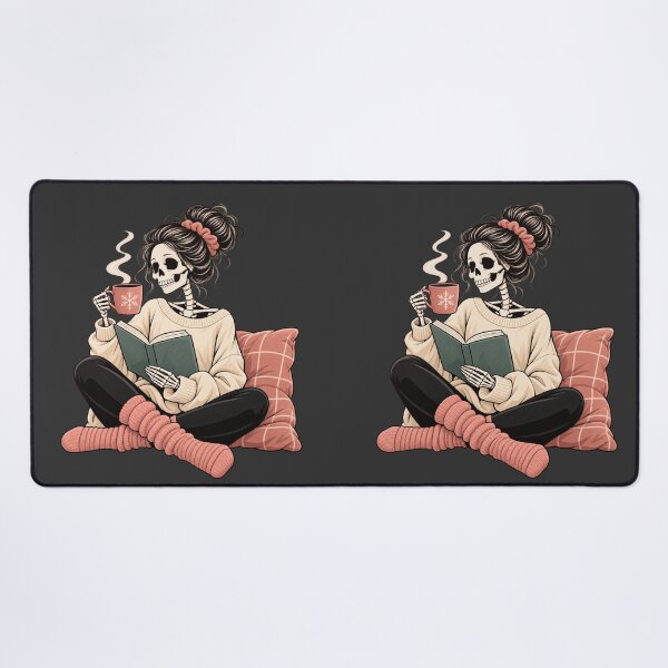 Item preview, Cozy Winter Skeleton Book Lover Gift Homebody Reading Style designed and sold by Corvoria.