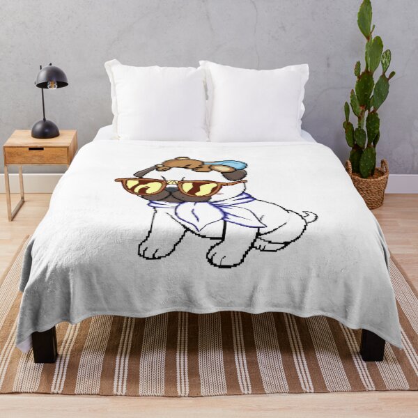 Item preview, Cute Pug with Teddy Bear on Head Pixel Art designed and sold by PopDigital.