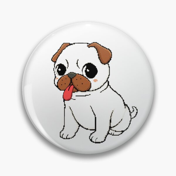 Item preview, Happy Pug Puppy Sticking Out Tongue Pixel Art designed and sold by PopDigital.