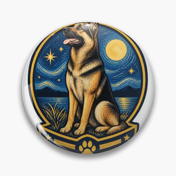 Item preview, German Shepherd at Night Silhouette Design for Dog Lovers designed and sold by dejan1471.