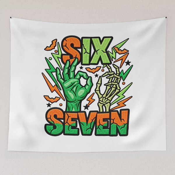 Item preview, Haunted By Six Seven Spooky Skeleton Halloween Humor designed and sold by ArtDesignTp.