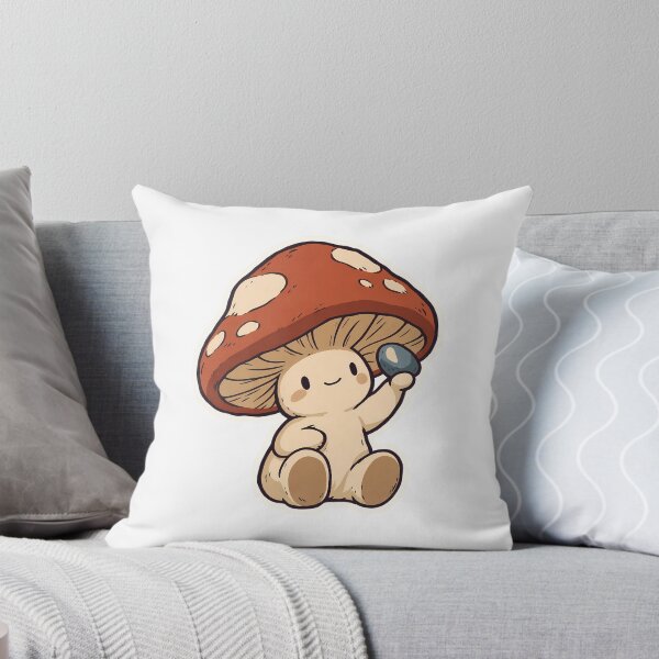 Item preview, Proud Mushroom Sprite with Shiny Pebble Goblincore designed and sold by OuqCreations.