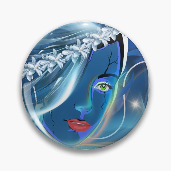 Item preview, Surreal Blue Goddess Art Print designed and sold by tinkeybabes.