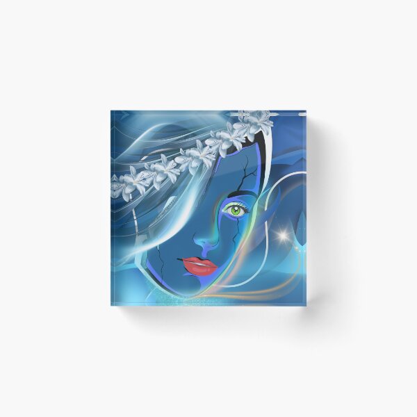 Item preview, Surreal Blue Goddess Art Print designed and sold by tinkeybabes.