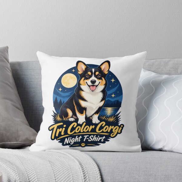 Item preview, Tri-Color Corgi Illustration with Night Sky Background designed and sold by dejan1471.