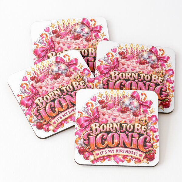 Item preview, Born to Be Iconic Birthday Sticker – Pink Disco Ball Cake, Glam Birthday Girl Aesthetic designed and sold by CoquetteLunaCo.