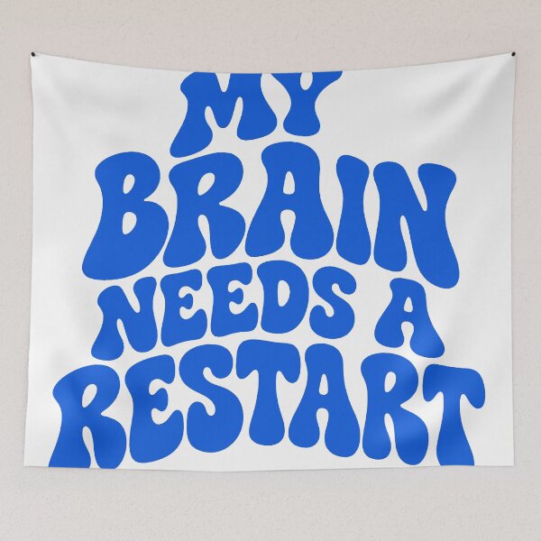 Item preview, My Brain Needs a Restart Groovy Lettering designed and sold by andry01.