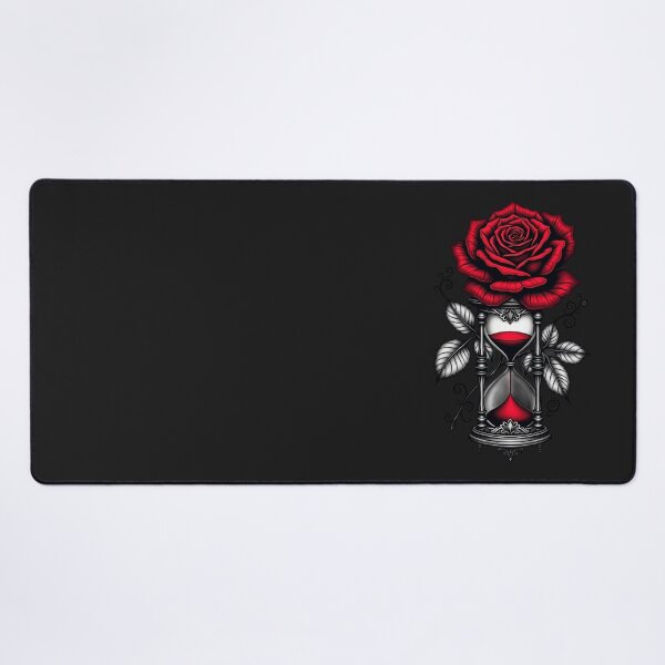 Item preview, Hourglass and Red Rose – Memento Mori Tattoo Art RBA-2026-0207-F designed and sold by IdeaSmith.