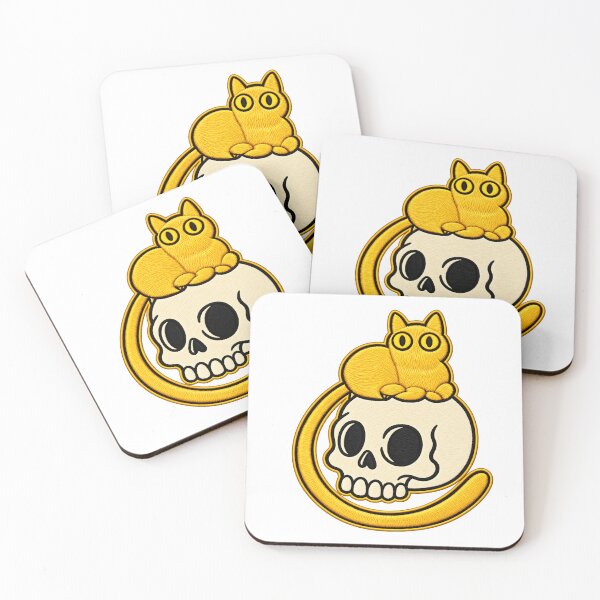 Item preview, Gothic Skull Cat Dark Spooky Halloween Kittens designed and sold by ArtDesignTp.