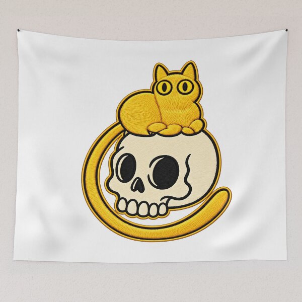 Item preview, Gothic Skull Cat Dark Spooky Halloween Kittens designed and sold by ArtDesignTp.