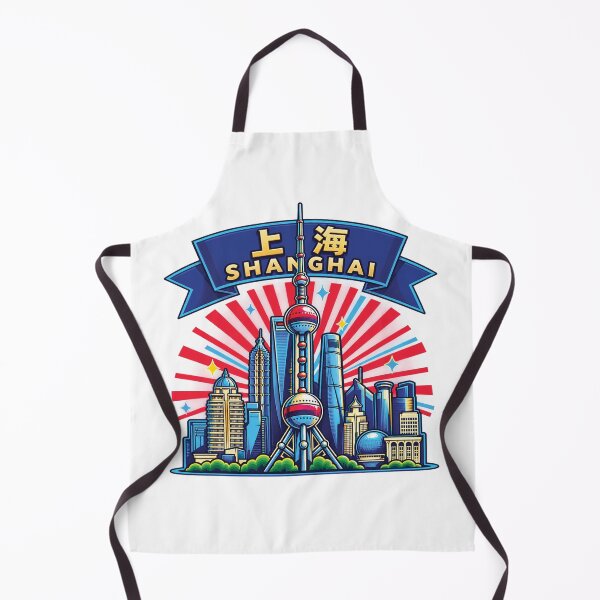 Item preview, Shanghai Skyline – Vibrant Retro Cityscape Graphic Design designed and sold by IrhaArts.