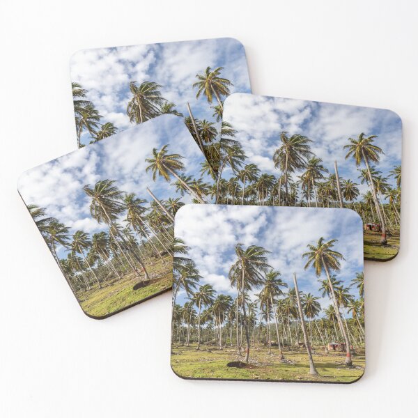Item preview, Tropical palm grove under a blue sky – Caribbean landscape with coconut palms designed and sold by Nicole Bleck.