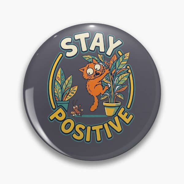 Item preview, Funny Panicking Cat and Cockroach "Stay Positive" Retro Design designed and sold by PalettePop..