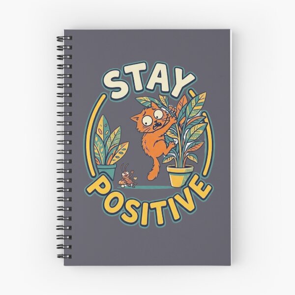 Item preview, Funny Panicking Cat and Cockroach "Stay Positive" Retro Design designed and sold by PalettePop..
