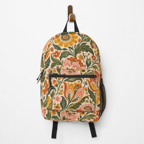 Item preview, Vintage Folk Art Floral Pattern in Terracotta designed and sold by Apex Designs.