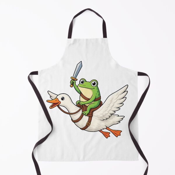 Item preview, Cute Frog Knight Riding a Flying Goose – Funny Fantasy Cartoon Illustration designed and sold by IrhaArts.