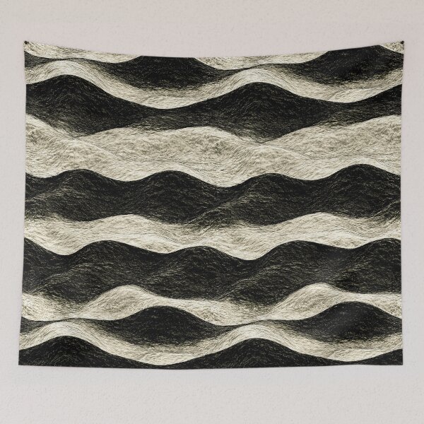 Item preview, Monochrome Wavy Striped Crinkled Texture Art designed and sold by Piotrek0001.