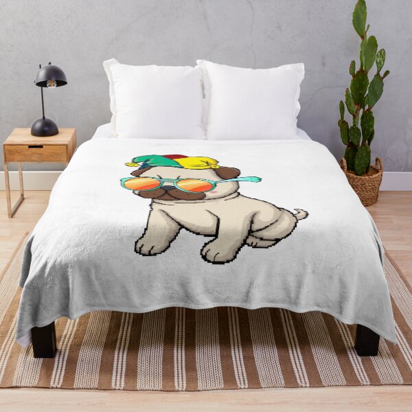 Item preview, Cheerful Pixel Pug with Jester Hat Retro Art designed and sold by PopDigital.