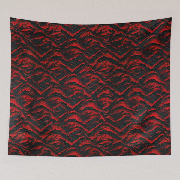 Item preview, Crimson Magma Wave Crinkled Relief Art designed and sold by Piotrek0001.