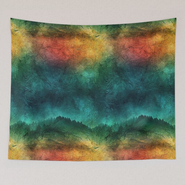 Item preview, Rainbow Aurora Wash on Green Crinkled Canvas designed and sold by Piotrek0001.