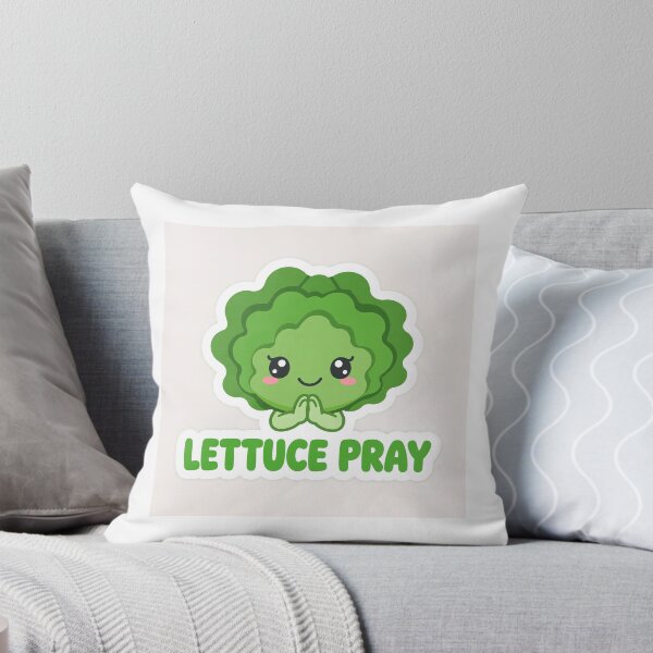 Item preview, Lettuce Pray - Kawaii Praying Lettuce Pun Sticker designed and sold by SniffGiggle.